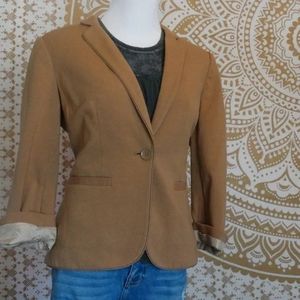 Camel Blazer with Polka Dot Lining